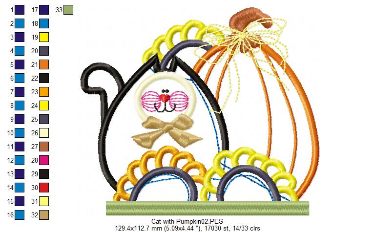 Pumpkin Cat - Applique