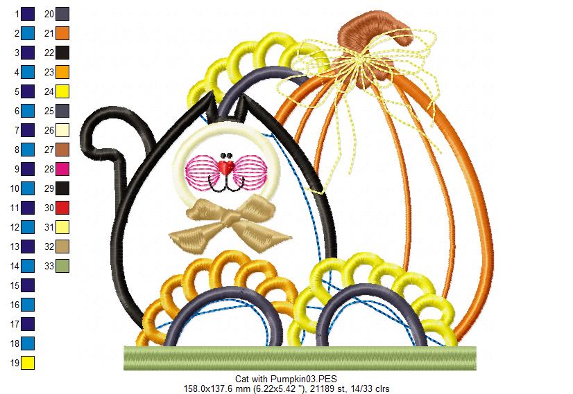 Pumpkin Cat - Applique
