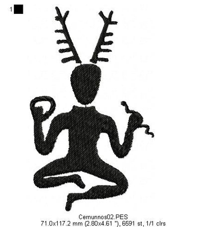 Cernunnos - Fill Stitch - Machine Embroidery Design