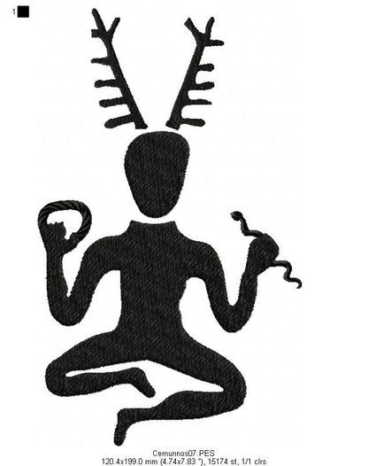 Cernunnos - Fill Stitch - Machine Embroidery Design