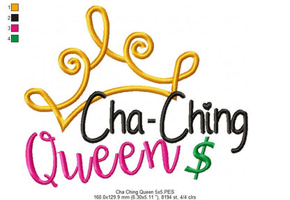 Cha-Ching Queen - Fill Stitch