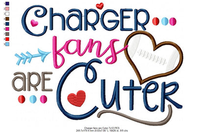 Charger Fans Are Cuter - Appliqué - Machine Embroidery Design