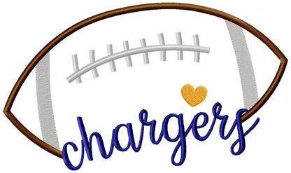 Chargers Football - Satin Stitch – Machine Embroidery Design