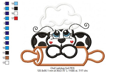 Kitchen Chef Ladybug - Applique