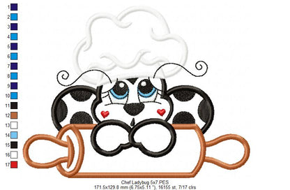 Kitchen Chef Ladybug - Applique