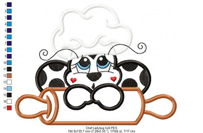 Kitchen Chef Ladybug - Applique