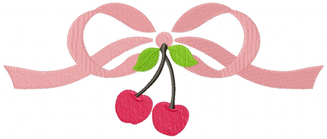Bow and Cherry - Fill Stitch