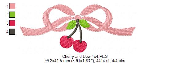 Bow and Cherry - Fill Stitch
