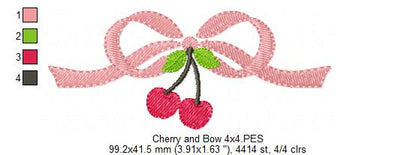 Bow and Cherry - Fill Stitch