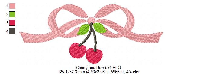 Bow and Cherry - Fill Stitch