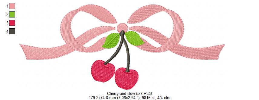 Bow and Cherry - Fill Stitch