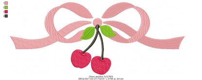 Bow and Cherry - Fill Stitch