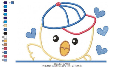 Chick Boy and Girl - Set of 2 designs - Applique