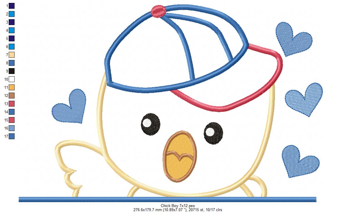 Chick Boy and Girl - Set of 2 designs - Applique