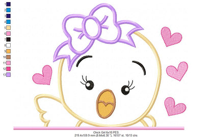 Chick Boy and Girl - Set of 2 designs - Applique