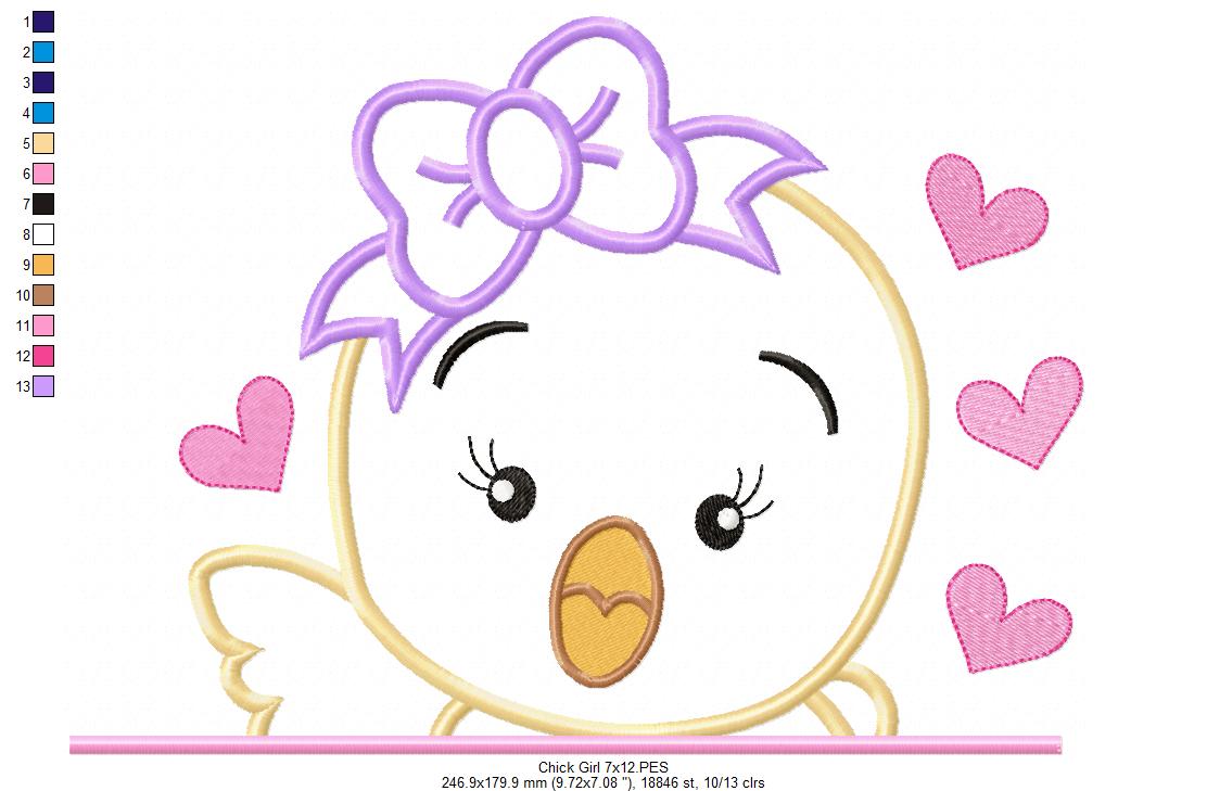 Chick Boy and Girl - Set of 2 designs - Applique