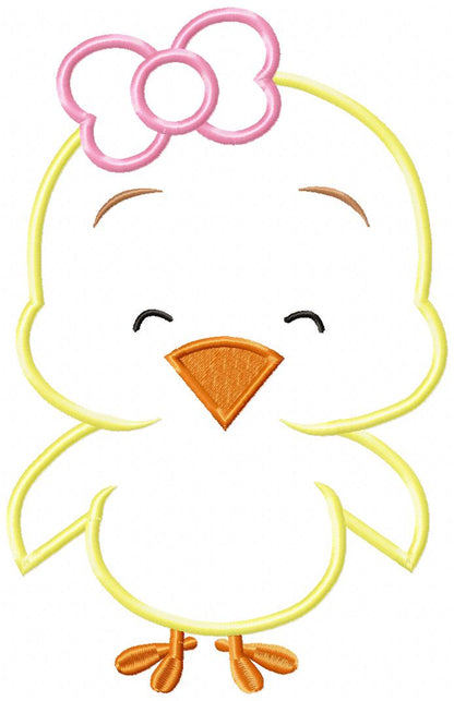 Sweet Chick Girl - Appliqué - Machine Embroidery Design