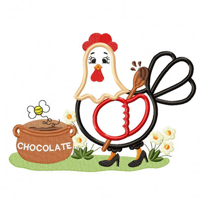 Chicken with Chocolate - Applique Embroidery