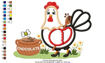 Chicken with Chocolate - Applique Embroidery