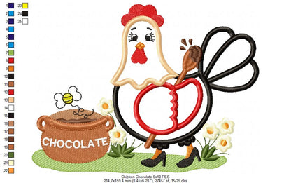 Chicken with Chocolate - Applique Embroidery