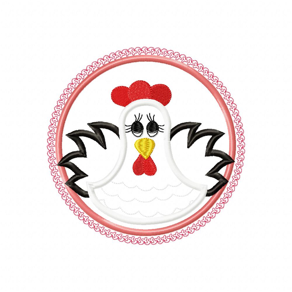 Chicken Frame - Applique - Machine Embroidery Design