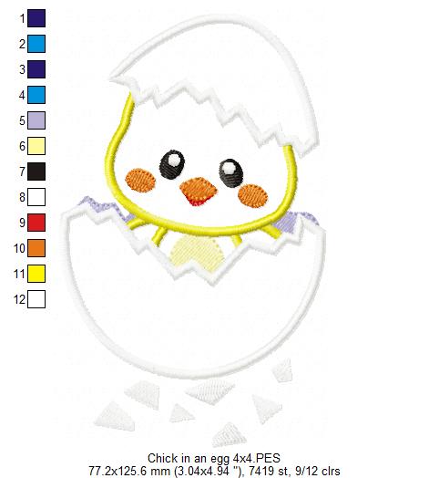 Easter Chicks - Applique - Set of 2 designs