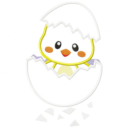 Chick in an Egg - Applique - Machine Embroidery Design