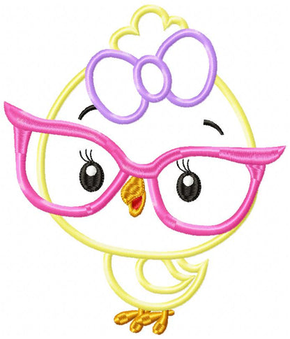 Chick Girl with Glasses - Applique