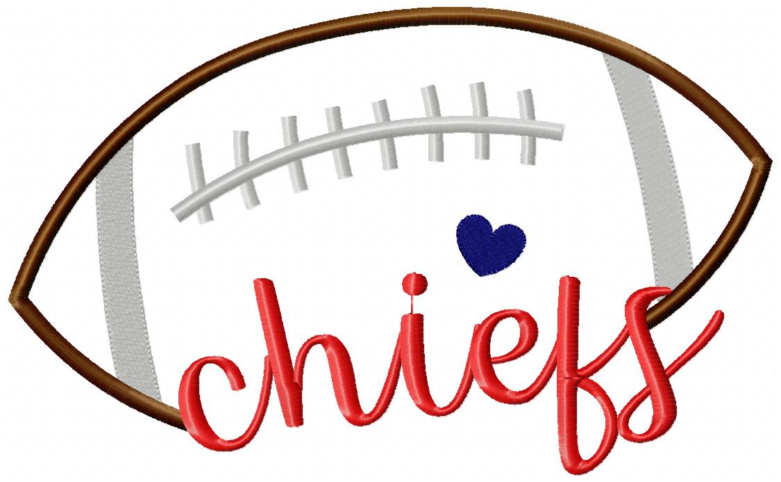 Chiefs Football Script – Satin Stitch – Machine Embroidery Design