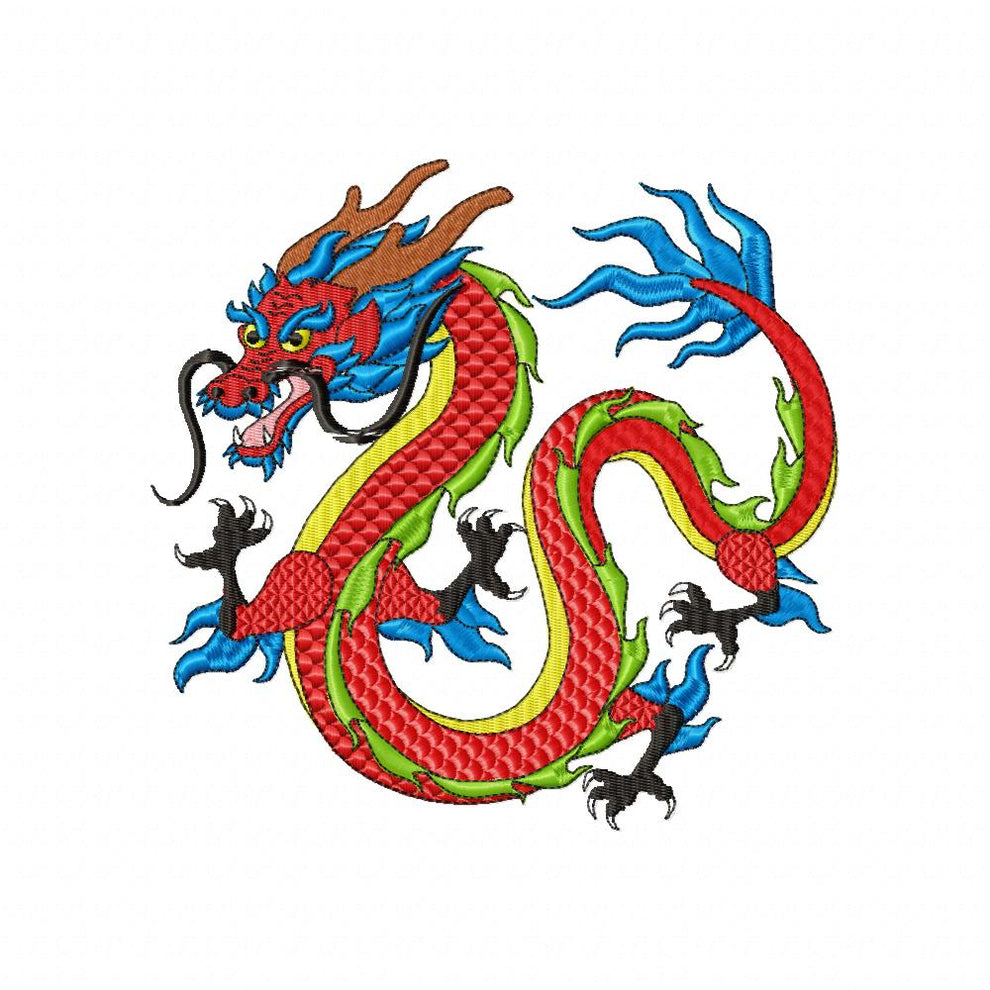 Chinese Dragon - Fill Stitch – DooBeeDoo Machine Embroidery Designs