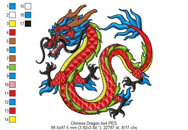 Chinese Dragon - Fill Stitch