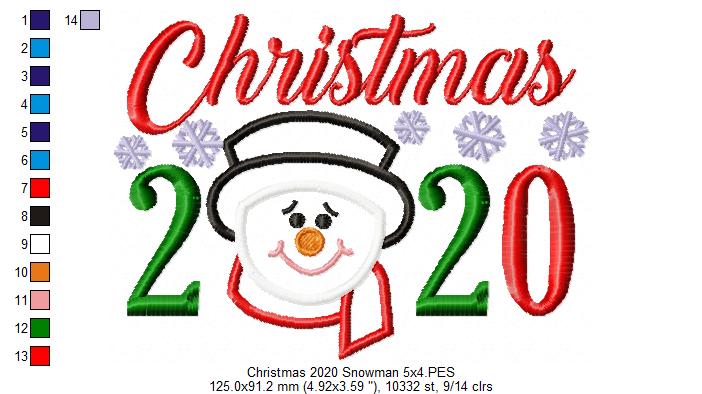 Christmas 2020 Snowman - Applique