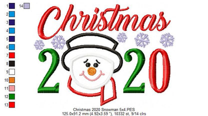Christmas 2020 Snowman - Applique