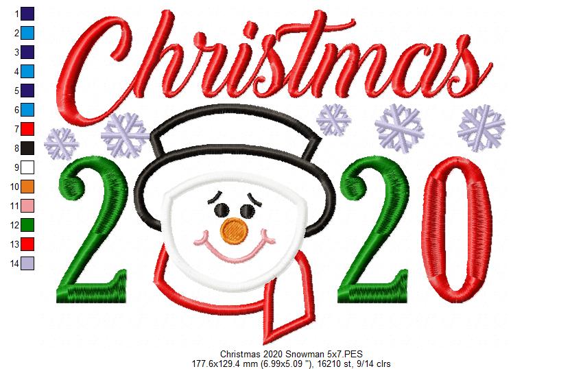 Christmas 2020 Snowman - Applique