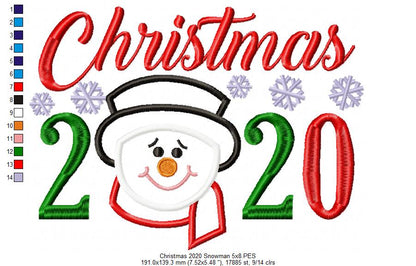 Christmas 2020 Snowman - Applique