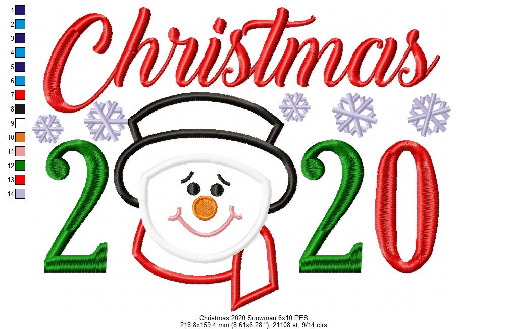 Christmas 2020 Snowman - Applique
