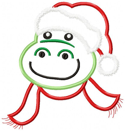 Christmas Aligator Face Santa - Applique