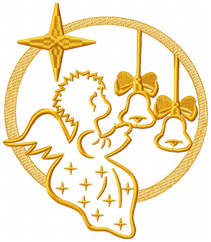 Christmas Angel and Bells - Fill Stitch