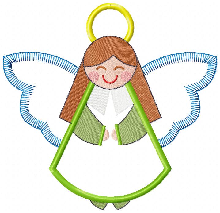 Christmas Angel Girl - Applique - Machine Embroidery Design
