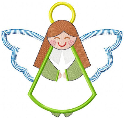 Christmas Angel Girl - Applique - Machine Embroidery Design