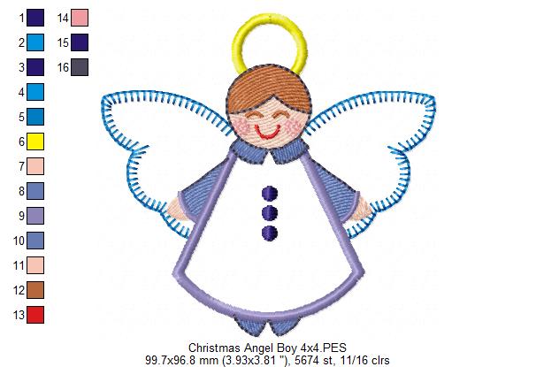 Christmas Angel Boy - Applique