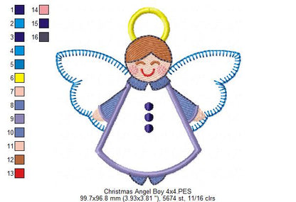 Christmas Angel Boy - Applique