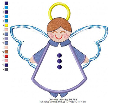 Christmas Angel Boy - Applique