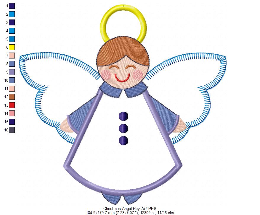 Christmas Angel Boy - Applique