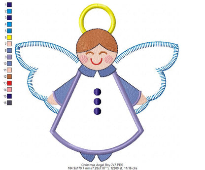 Christmas Angel Boy - Applique