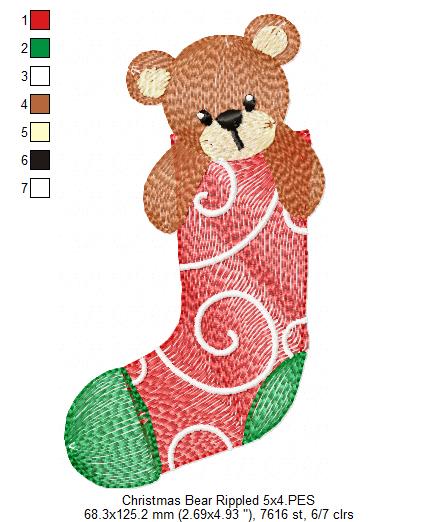 Christmas Teddy Bear - Rippled