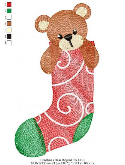 Christmas Teddy Bear - Rippled