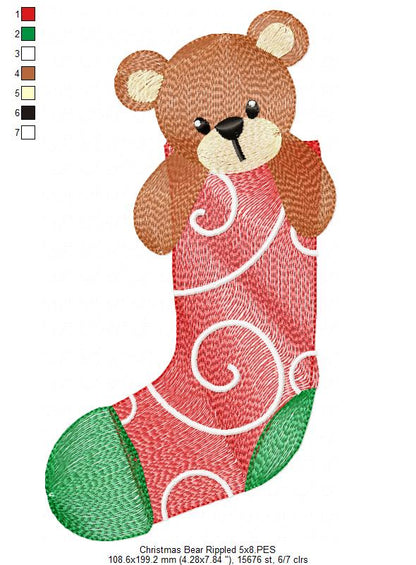 Christmas Teddy Bear - Rippled