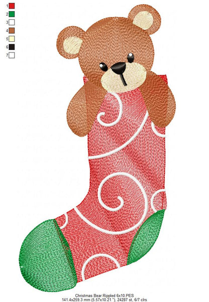 Christmas Teddy Bear - Rippled