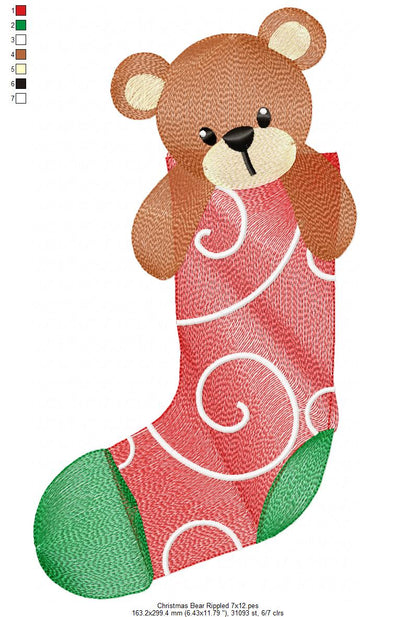Christmas Teddy Bear - Rippled